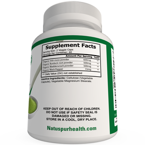 Irish Sea Moss 1600mg Organic Supplement with Bladderwrack and Burdock Root with Black Pepper