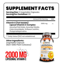Load image into Gallery viewer, Liposomal Vitamin C 2000mg Ultra Potent High Absorption Ascorbic Acid, Supports Immune System